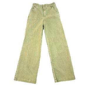 YFB Young Fabulous & Broke Women's Straight Leg Pants Green XS Casual Minimalist